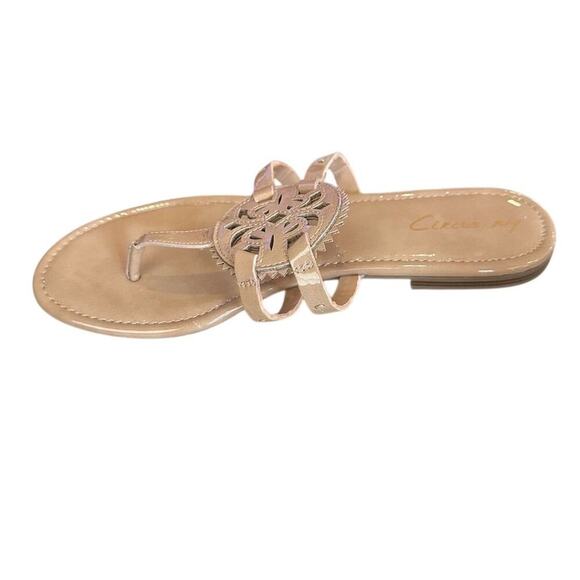 Circus by Sam Edelman Women's Thong faux Patent leather Sandals Brown Size 10 - Picture 3 of 9